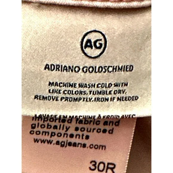 Adriano Goldschmied 30R Blush Pink Abbey Ankle Midrise Skinny Jeans Chic Style - Picture 7 of 11